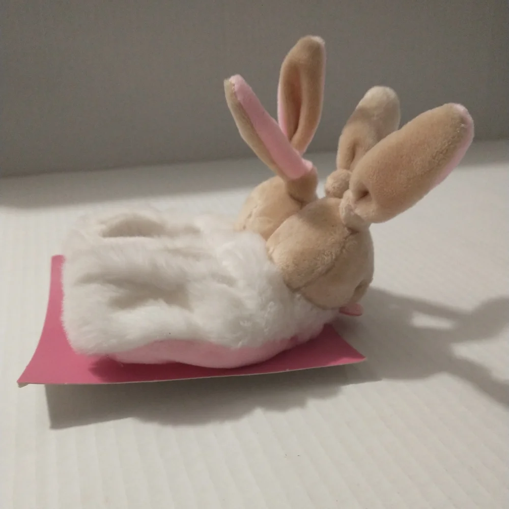 Doudou et Compagnie Paris Bunny Slippers Pink 0-6 Months Baby Girl